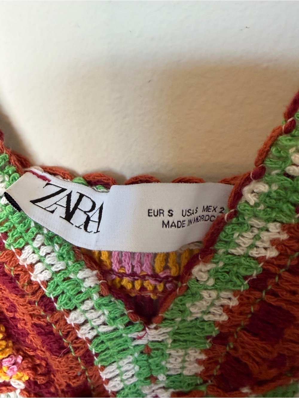 Zara Striped Crochet Maxi Dress — Red, Green, Yellow size small - Picture 4 of 6